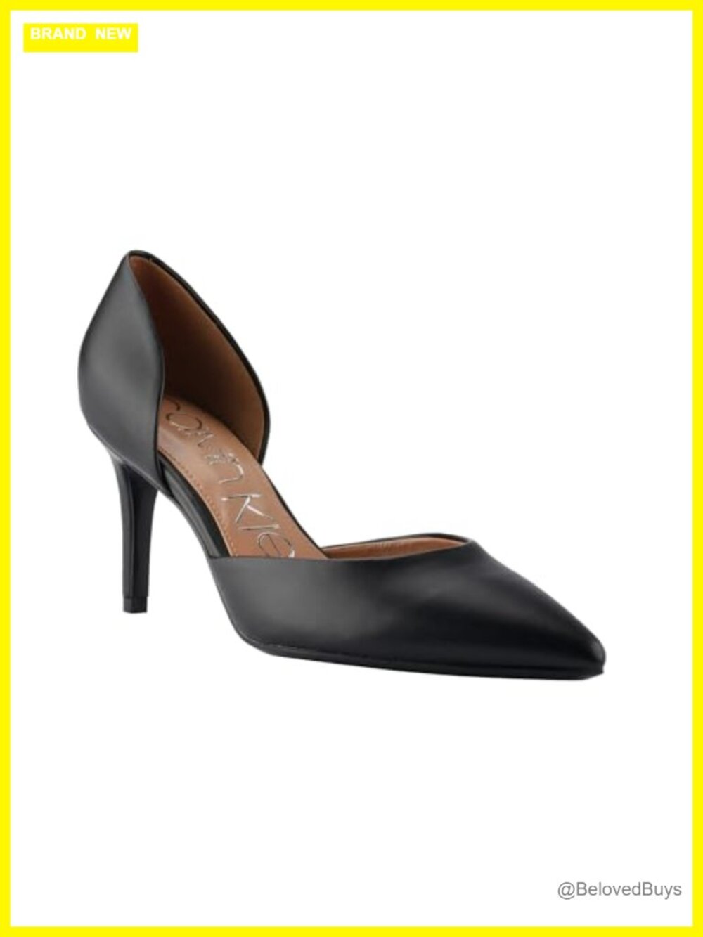 Faux Leather Pointed Toe Block Heel Pumps Slip-On Dress Shoes